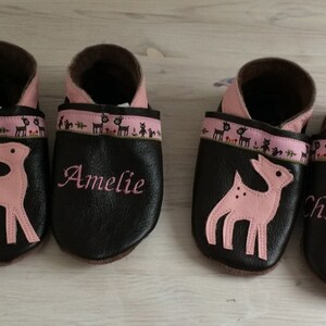 Crawling Shoes/leather shoes with deer and names image 4