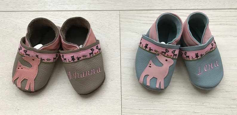 Crawling Shoes/leather shoes with deer and names image 5