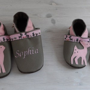 Crawling Shoes/leather shoes with deer and names image 2