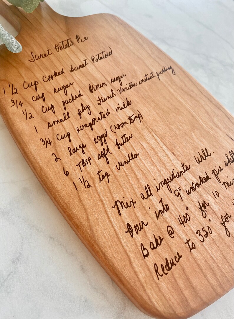 Engraved Recipe Cutting Board / Personalized Cutting Board / Etsy