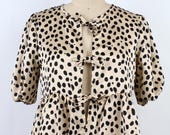 Handmade cheetah print front tie top