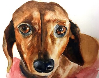 Dachshund Watercolor Print