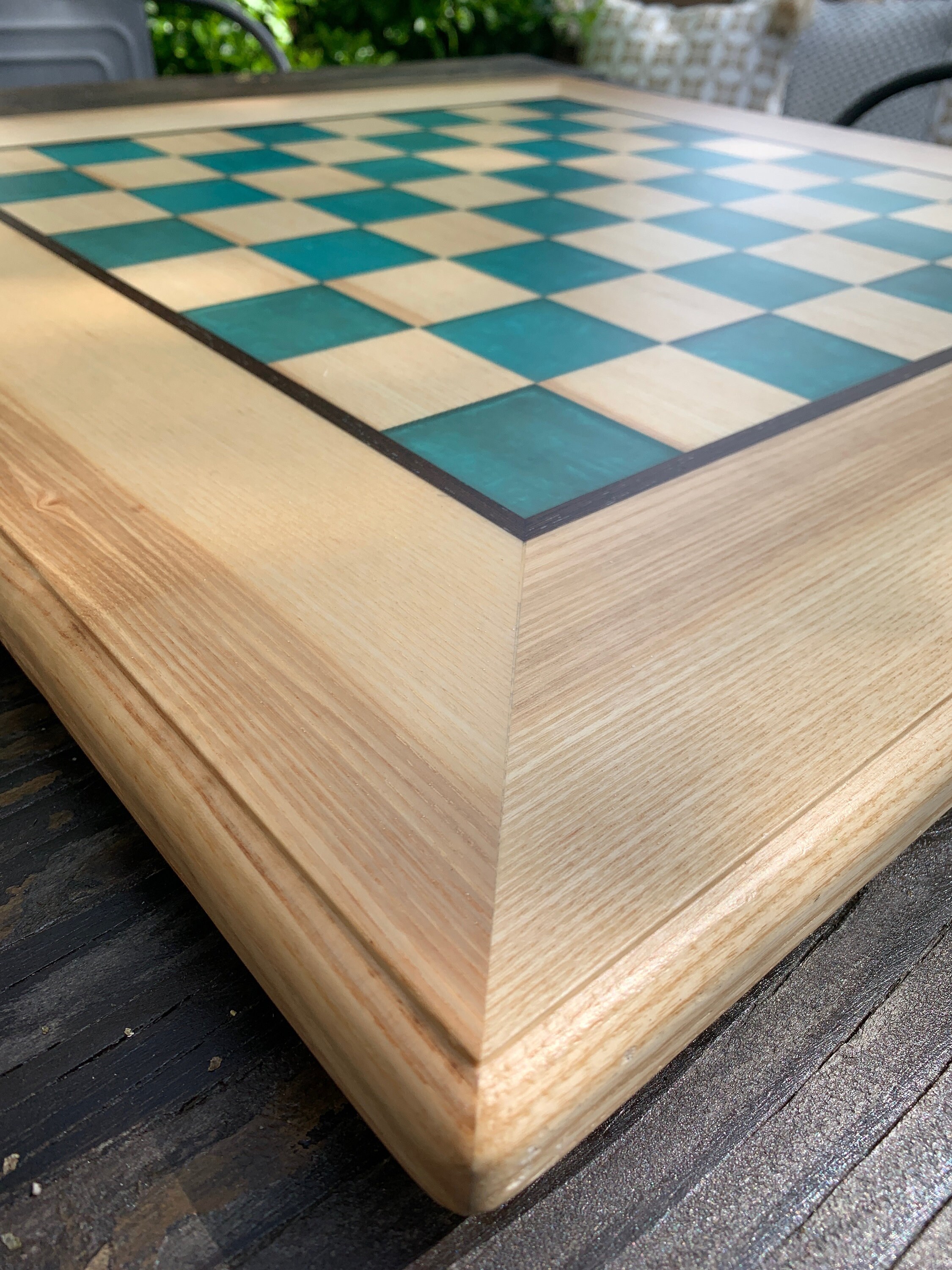 Custom Wood Epoxy Resin Chess Board Handmade Tournament Size 2 Etsy