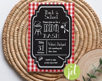 Back to School Invitation Editable BBQ Invitation Barbecue Backyard Party Cookout Party Editable Digital Template INSTANT DOWNLOAD