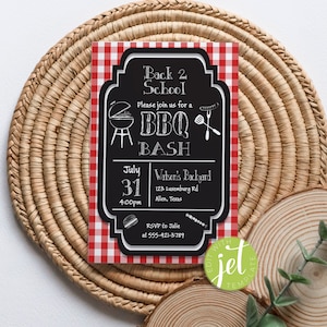 Back to School Invitation Editable BBQ Invitation Barbecue Backyard Party Cookout Party Editable Digital Template INSTANT DOWNLOAD
