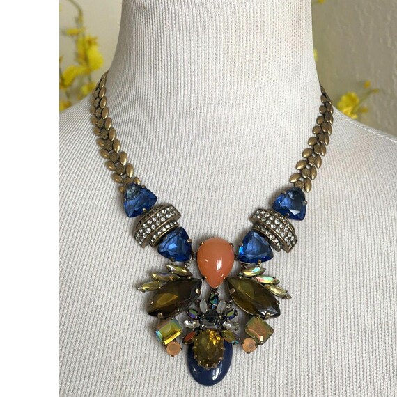 J Crew Fall Stone Statement Crystal Rhinestone Ch… - image 3