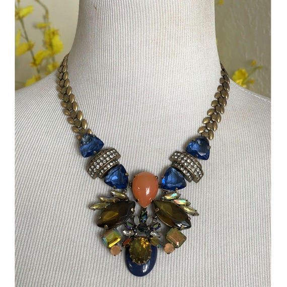 J Crew Fall Stone Statement Crystal Rhinestone Ch… - image 1