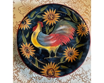 Susan Winget 1980s Rooster Dinner Plate Plates 11 Certified Inter Stoneware