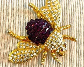 Vintage Butler and Wilson Rainbow Rhinestone Queen Bee Brooch - Etsy