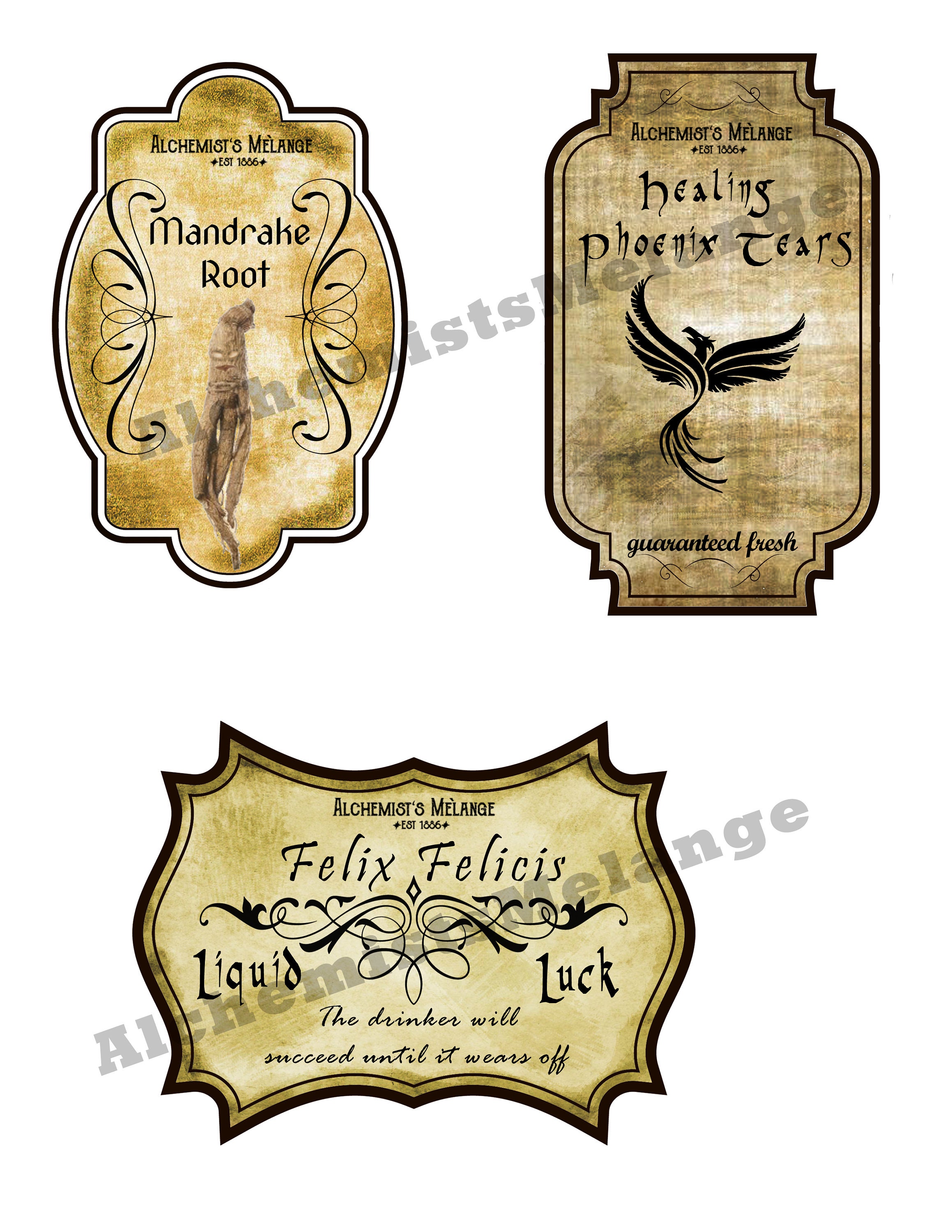 Labels Inspired by Harry Potter High Resolution Downloads  Etsy With 15 Harry Potter Potion Labels Templates