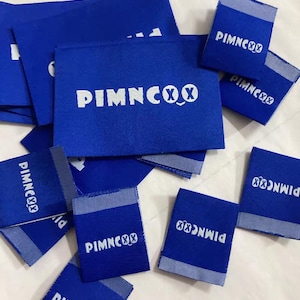 500 peças de etiquetas personalizadas tecidas