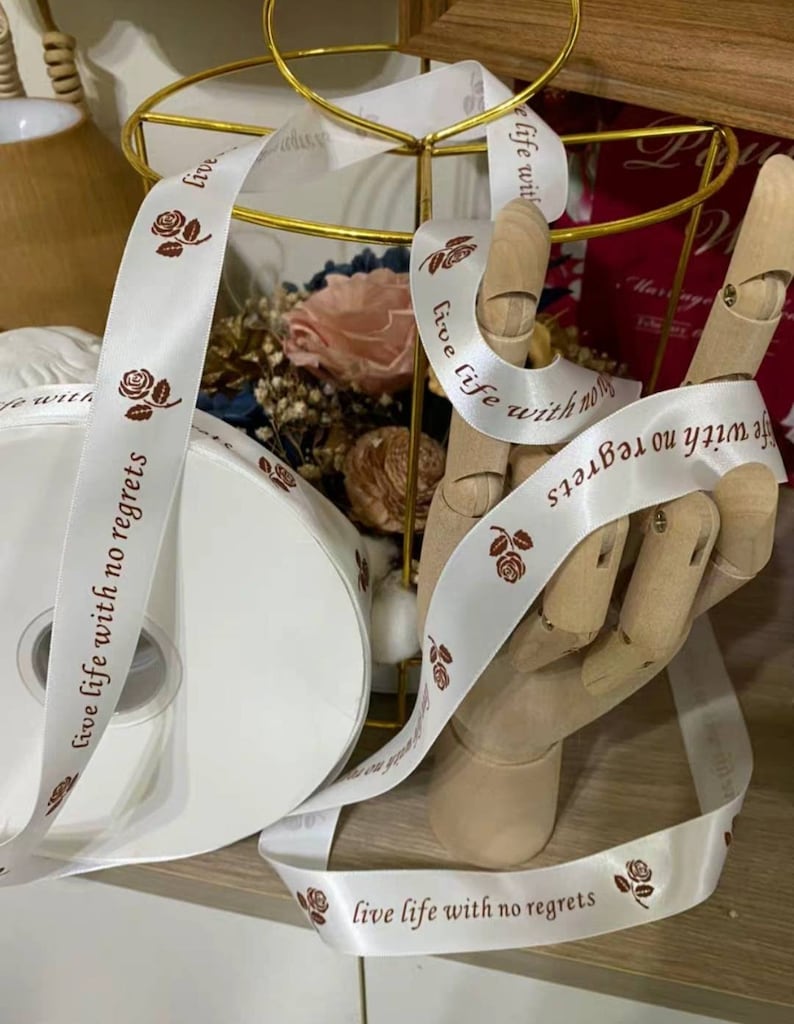 100 Yards Custom Printed Ribbon Personalized Printing Ribbons Etsy