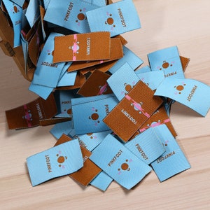 Etiquetas tejidas personalizadas etiquetas 1000 uds