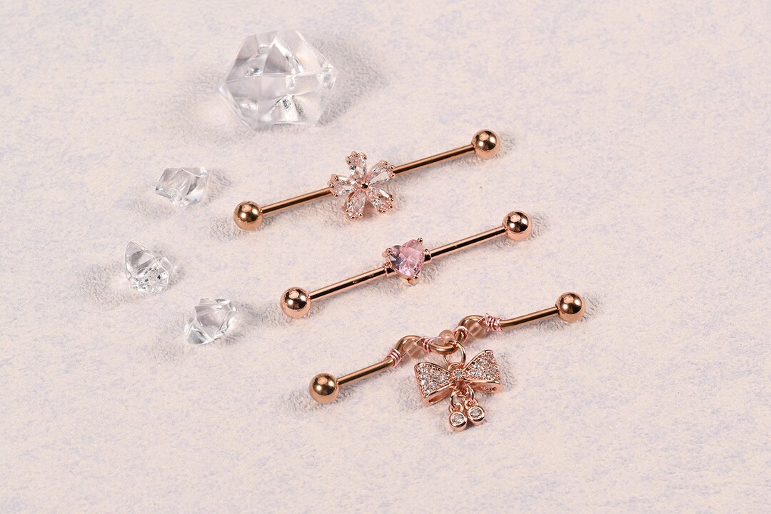 1PC 14G Surgical Steel Industrial Barbell/ear Bridges/earrings