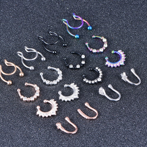 Fake Nose Ring Clip on Nose Ring Faux Nose Ring Hoop Etsy