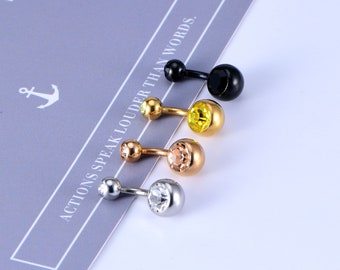 4 Pcs 14G Belly Button Rings Belly Rings For Women Belly Piercing Jewelry Belly Bars Stainless Steel Navel Rings For Women