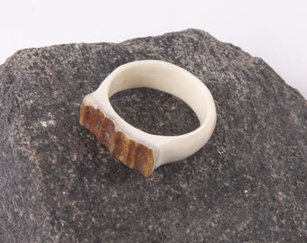 Ring Elchhorn - Elchgeweih Geweihring Freundschaftsring Herrenring Damenring Verlobungsring Ehering - Durchmesser ca. 17,2mm - Ringgröße 54