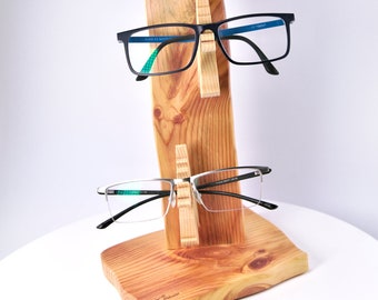 Brillenhalter-3 Brillen-Holz-Elch Organizer Bad Schreibtisch Geschenk Frau Freundin Mann Divers Weihnachtsgeschenk Handarbeit