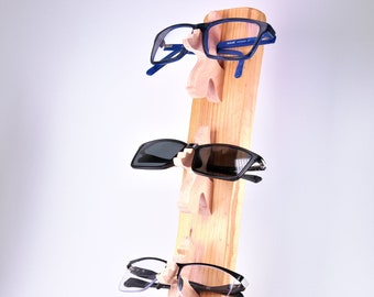 Brillenhalter-3 Brillen-Holz-Elch Organizer Bad Schreibtisch Geschenk Frau Freundin Mann Divers Weihnachtsgeschenk Handarbeit