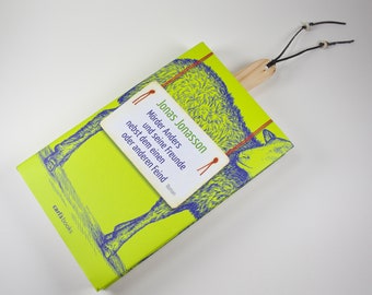 Marcador en madera - alerce, cuerno y cuero