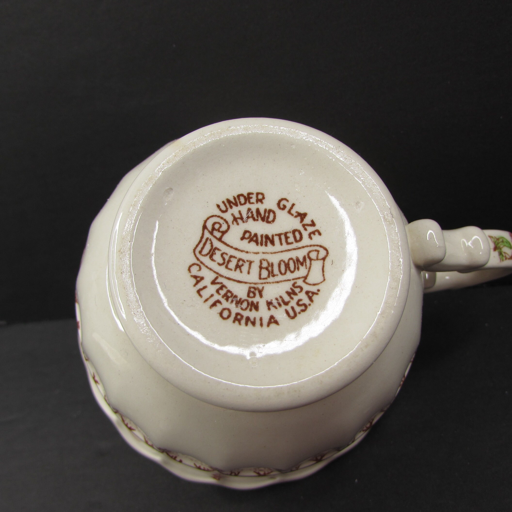 Vintage Vernon Kilns Desert Bloom Footed Tea Cup and Saucer Etsy