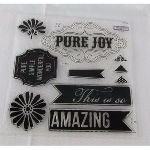 Close To My Heart Ivy Lane Stamp Set My Acrylix D1592 CTMH Joy Amazing Wonderful