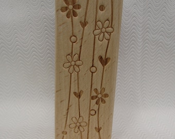 Flower And Heart Border Rubber Stamp