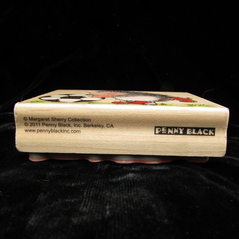 Penny Black Soccer Playing Hedgehog Rubber Stamp Game On 4129J 2011