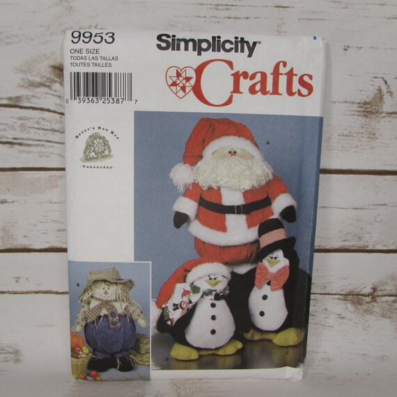 Beckys Rag Bag Santa Claus 18/" Christmas Craft Pattern Penguin doll Scarecrow