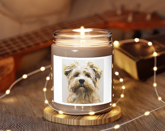 Dog theme Scented Candles - Shaggy Chic original dog art printed on high quality home decor. Great as a gift for pet parents and dog lovers.