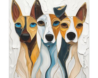 Canvas Gallery Wrap, Barking Barons original dog art printed on high quality home decor. Great gift for pet parents and dog lovers.