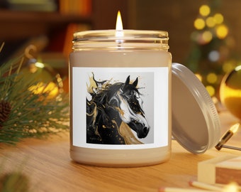 Candele profumate Stallion Serenade - arte originale del cavallo stampata su decorazioni per la casa di alta qualità. Ottimo come regalo per gli amanti dei cavalli.