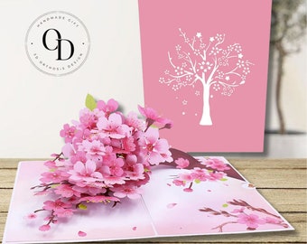 Floral Box 3D Pop-up, 3D Petunia Flowers Card - Pop Up Floral Thank You Card - Birthday Card - Good Luck Card Mother Day Gift