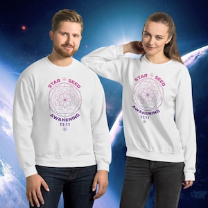 Starseed Awakening 11:11 Sacred Geometry Unisex Sweatshirt - V2