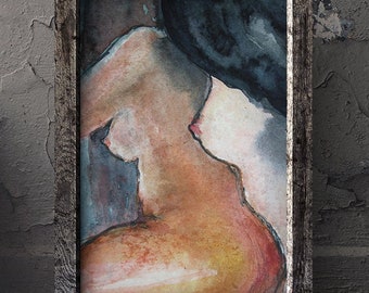 Beautiful Women Print of Original Watercolor Painting. Love And Tender Wall Decor. Love Poster. Two Women With Beautiful Bodies. Couple Gift