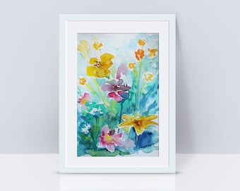 Wild Flowers Print. Wild Flowers Painting. Kitchen Refresh Wall Art. Garden and Wall Decor. Floral Decoration. Botanical Gift. Flower Art.