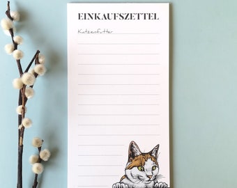 Notepad shopping list "Cat food"