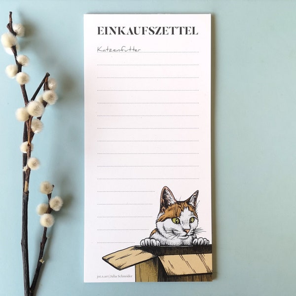 Zettelblock Einkaufsliste "Katzenfutter"