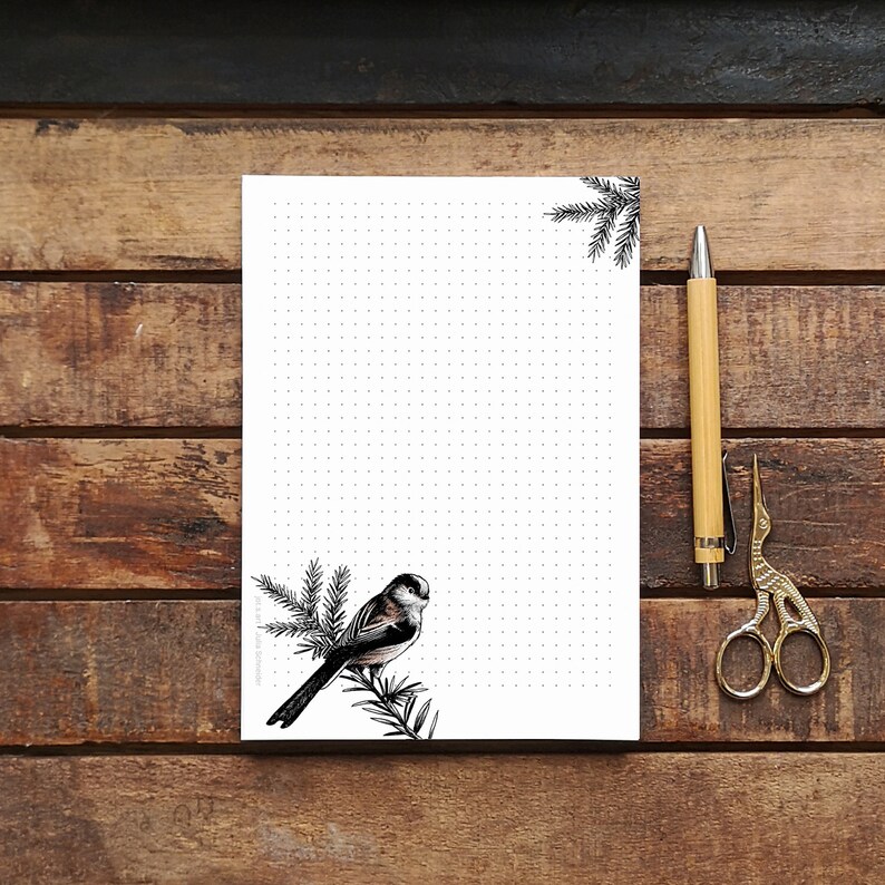 Writing pad set A4, A5, A6 Birds, birds, birds dotted image 4