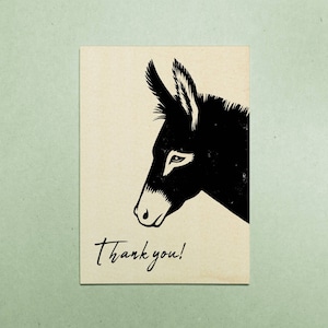 Karte A6 mit Eselmotiv "Thank you"