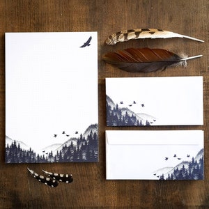 Writing pad A4 "Forest", dotted + 10 envelopes DIN long, self-adhesive