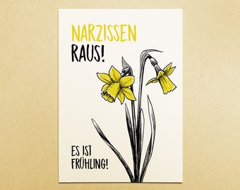 Karte A6 "Narzissen raus"