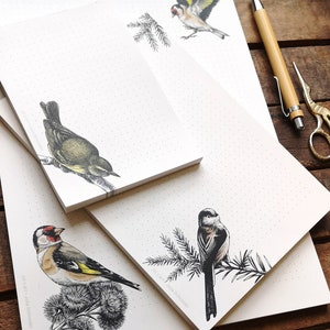 Writing pad set A4, A5, A6 Birds, birds, birds dotted image 6