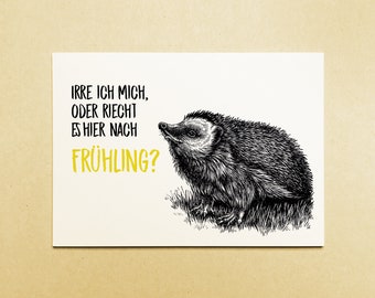 Karte A6 "Igel im Frühling"