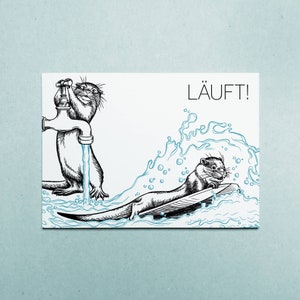 High-quality postcard, card A6 &quot;Otter&quot; (digital print 10.5 x 14.8 cm, 350g/m²)