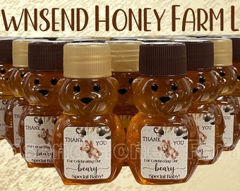 100 Mini Honey Bears Custom, Pure Raw FL Honey, Wedding, Bridal, Baby Shower, Birthday Favors, Party Favors, Healthy Gifts, Gift Favors