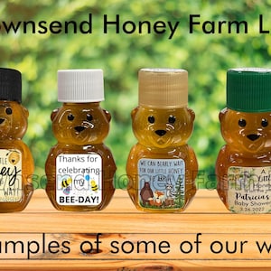 Stickers, Mini Honey Bear Stickers, Bottle Stickers, Personalized Custom Stickers, One Full Sheet of 42 Stickers