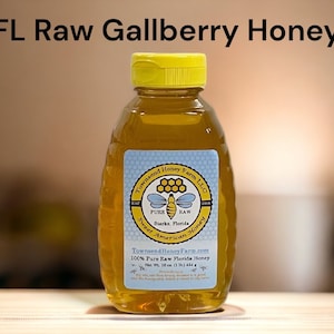 1 lb (16oz) FL Raw Gallberry Honey, 2024 Crop,  Pure Raw Florida Honey, Best Sweet Natural Honey, USA Honey, Direct from Beekeeper