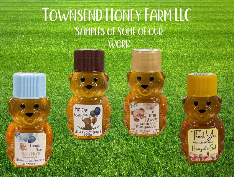 50 Custom Mini Honey Bears Pure Raw Florida Honey Wedding Etsy