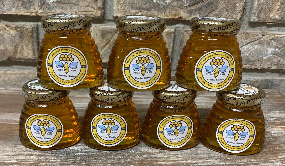 Pure Florida Raw Honey Glass Skep Jar Gift Set Direct from Etsy